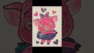 Pink Piggy poem and art #art #cartoonart #illustration #poetry #poem #humor #darkhumour