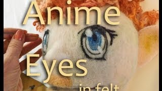 Draw Anime Eyes with Felting Needle. Como Desenhar Olhos de Mangá com Feltro.