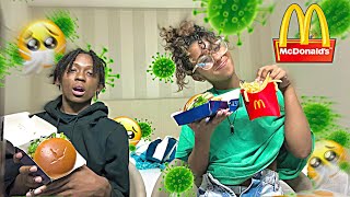 KS & I TRY MCDS IN CYPRUS SICK… 😷 *pray for us*