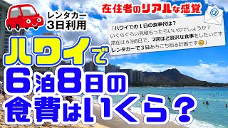 【ハワイ旅行者必見】食費で撃沈😱とならない為に【行く前に見て！円安・物価高・節約対策】レストランは想像をはるかに超える⁉️6泊8日でレンタカー利用の食費・価格を公開！ 2024年最新情報 旅行費用