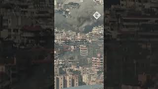 Beirut building flattened by Israeli strike