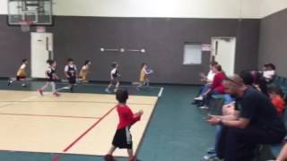 Identical twins play basketball