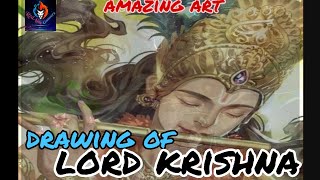 Drawing of lord Krishna by RedAim Gamerz | #op #amazing