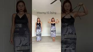 Wearing VS Styling - Gray Print Dress 🫶🏼 #shorts