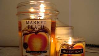 Bath and Body Works Candle Review- Market Peach COMBO: 6 oz. MASON JAR + 1.3 oz. mini