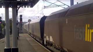 66747 & 66720 head south thru York on Loaded Coal