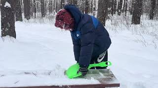 Some Meditative Activity. Snow. Winter time.