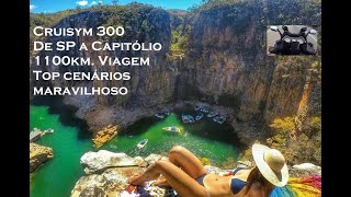 Cruisym 300 De SP a Capitólio 1100km. Viagem Top cenários maravilhosos mas perdi a extensão da bolha