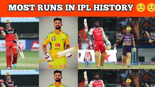 TOP 15 MOST RUNS IN IPL HISTORY 💀#cricket #ipl #msdhoni