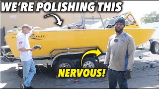 First Time Polishing A Boat And I'm Nervous! - Hunter's Mobile Detailing