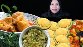 JENGKOL MUDA...‼️TUNJANG SAPI, TERONG BULET BALADO, LEUNCA, DAUN SINGKONG, SAMBEL IJO MUKBANG