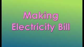 How to make an electricity bill in Excel? | Microsoft Excel