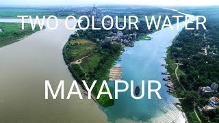 Two colour water / Galangi and Ganga river / mayapur / Nadia / west Bengal...