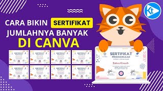 🔴Tutorial membuat sertifikat di Canva dalam jumlah banyak, bisa di download sesuai nama