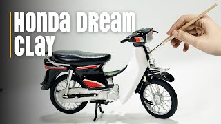 Sculpting a HONDA DREAM motorcycle in clay: Step-by-Step Instructions