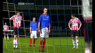 ORAN KEARNEY WINNING GOAL - LINFIELD V DERRY CITY - 2007 SETANTA CUP FOOTBALL UK DERBY