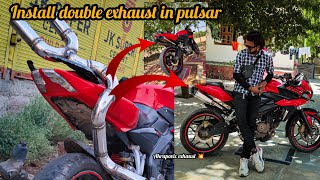 Install double exhaust system in pulsar as200/Customized pulsar as200