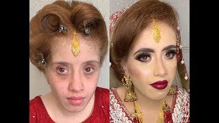 Real Bride Asian Bridal Traditional Makeup Dramatic Bold Winged Eyeliner And Dark Lips