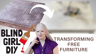 Transforming  FREE Kijiji Furniture - Blind Girl DIY - Acrylic Pour Coffee Table/End Table