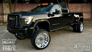 LIFTED BRAND NEW 2024 GMC 3500 DENALI ULTIMATE SITTING ON 26" AMERICAN FORCES!