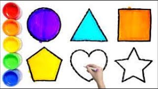 shapes name, shapes, circle heart triangle star square Pentagon, drawing, drawing for kids, 08