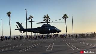 5 Helicopters Taking Off From Hungtinton Beach