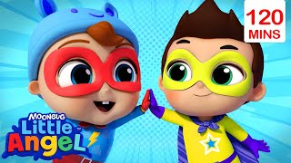 We Turned into Super Heroes | Little Angel | Fun Kids Songs | Nursery Rhymes