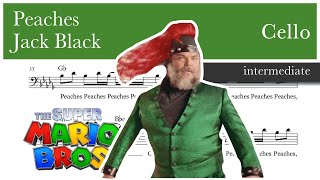 Peaches - Jack Black – Super Mario Bros Movie - Cello sheet music (Intermediate)