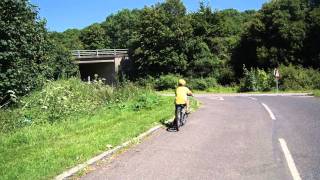 Cycling into Whitchurch from road beside Tufton in June 2011