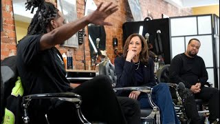 VP Kamala Harris stops by a Philly Barbershop 💈 and chops it up with its patrons