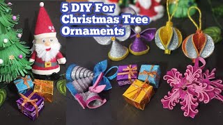 5 Easy Christmas tree Ornaments Craftideas/ amazing and simple Christmas decor craft #diy #christmas