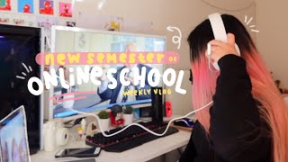 the start of a new semester in online school ✏️ (college vlog)