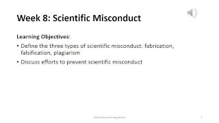 Week 8 Scientific Misconduct