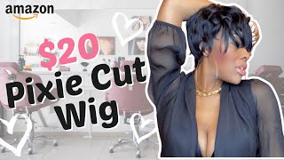 Cheap Amazon Wig | $20 Pixie Cut | Yviann Hair #cheapamazonwig #shortcutwig