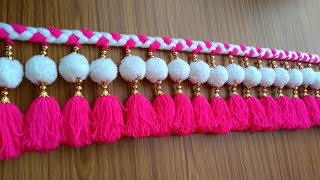 EASY DOOR HANGINH TORAN WITH WOOLEN, DIY WOOLEN DOOR HANGING TORAN, TORAN MAKING