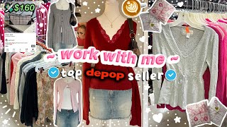 WORK WITH ME | FALL THRIFT WITH ME | unbox my mannequin for my depop shop + more 🧸💌🎀☕️