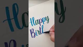 Happy Birthday DIY Card | Using brush pens #shorts #satisfying #birthdaycard #art