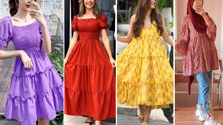 Simple Frill Frocks Designing Ideas/Ruffle Maxi & Frill Style Long Frocks Designs Collection ||