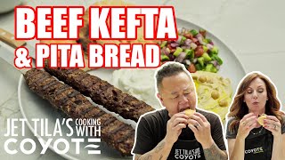 Jet & Ali Tila make Beef Kefta Kabobs, Pita & Garlic Crack Sauce