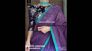 #highqualitycottonsarees #cotton #sarees #latest #awesome #samrithi #samrithi'sboutique 🥰🥰