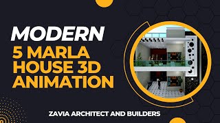 5 Marla Modern House 3d animation | 5 Marla house Design | Zavia Architect & Builders - Mirpur AJK