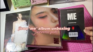 Unboxing JISOO FIRST SINGLE ALBUM ‘ME’ (Red and Black Version) with WEVERSE POB