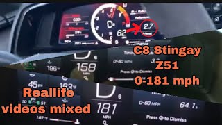 Corvette C8 0-180+ mph made by mixing reallife videos