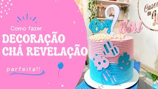 DECORAÇÃO EM CHANTININHO TEMA CHÁ REVELAÇÃO