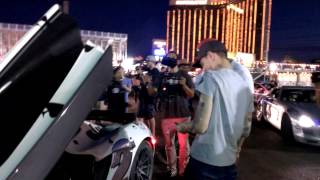 Deadmau5 arrives in Vegas for Gumball 3000 2015, No burnout in McLaren P1, bad remix of Strobe