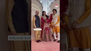 #juhichawla with husband an beta At #anantambani an #radhikamerchant wedding