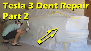 Quarter Panel, Bumper Mobile Repair Phoenix Arizona Tesla 3  "3 Stage Pearl White" (Part 2 of 2)