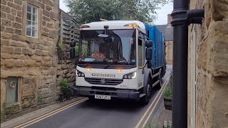 NEDDC Dennis Elite 6 Bin lorry on Mixed Recycling, JFJ