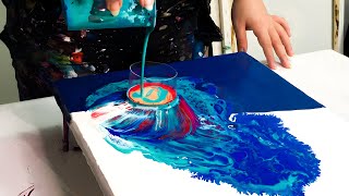 High Flow - New Disrupted Open Cup Pour- Fluid Art - Acrylic Pouring