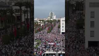 People gathered in support of Palestine the capital of Marrakesh (Morocco).